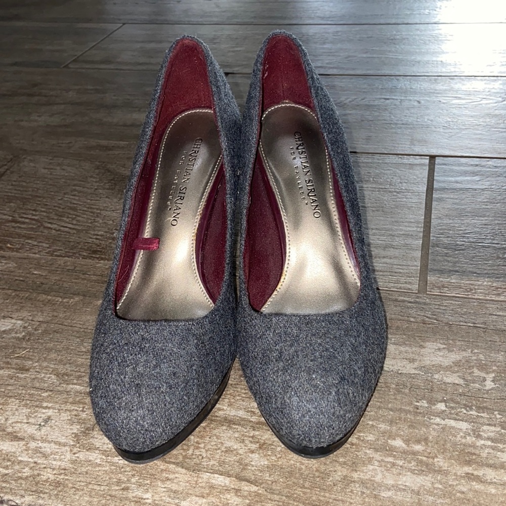 Christian Siriano x Payless gray wool pumps